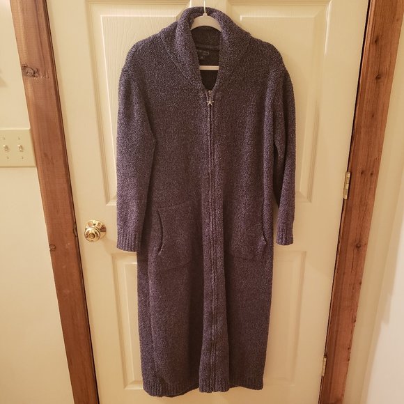 Barefoot Dreams CozyChic Full Zip Robe in Pacific Blue (S/M) - Picture 3 of 9